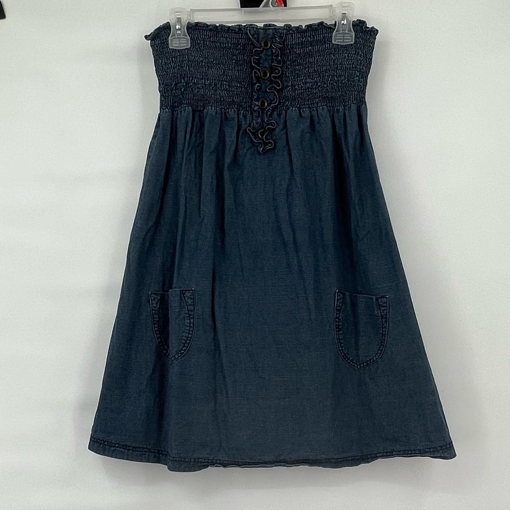 Mossimo target vintage denim chambray strapless mini dress